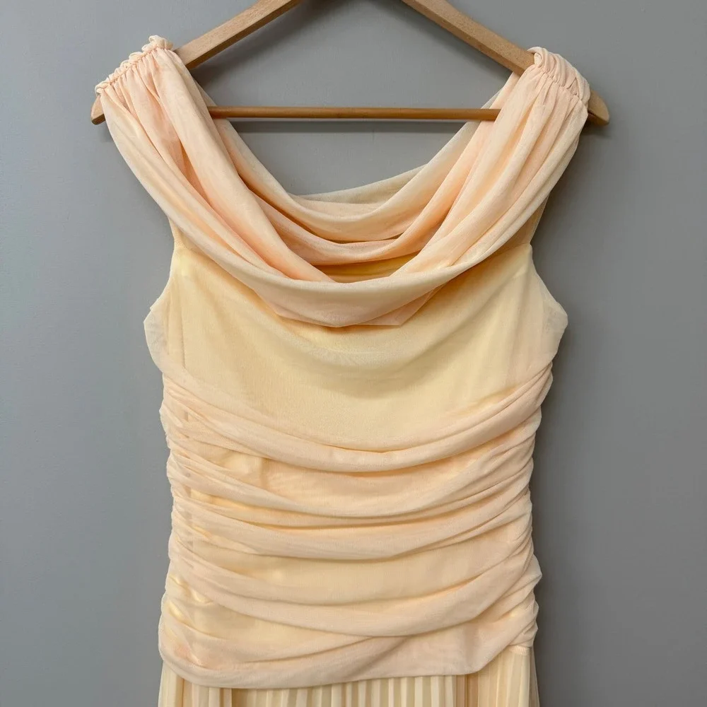 Abercrombie & Fitch Giselle Drop-Waist Maxi Dress Butter Yellow Size Large Tall